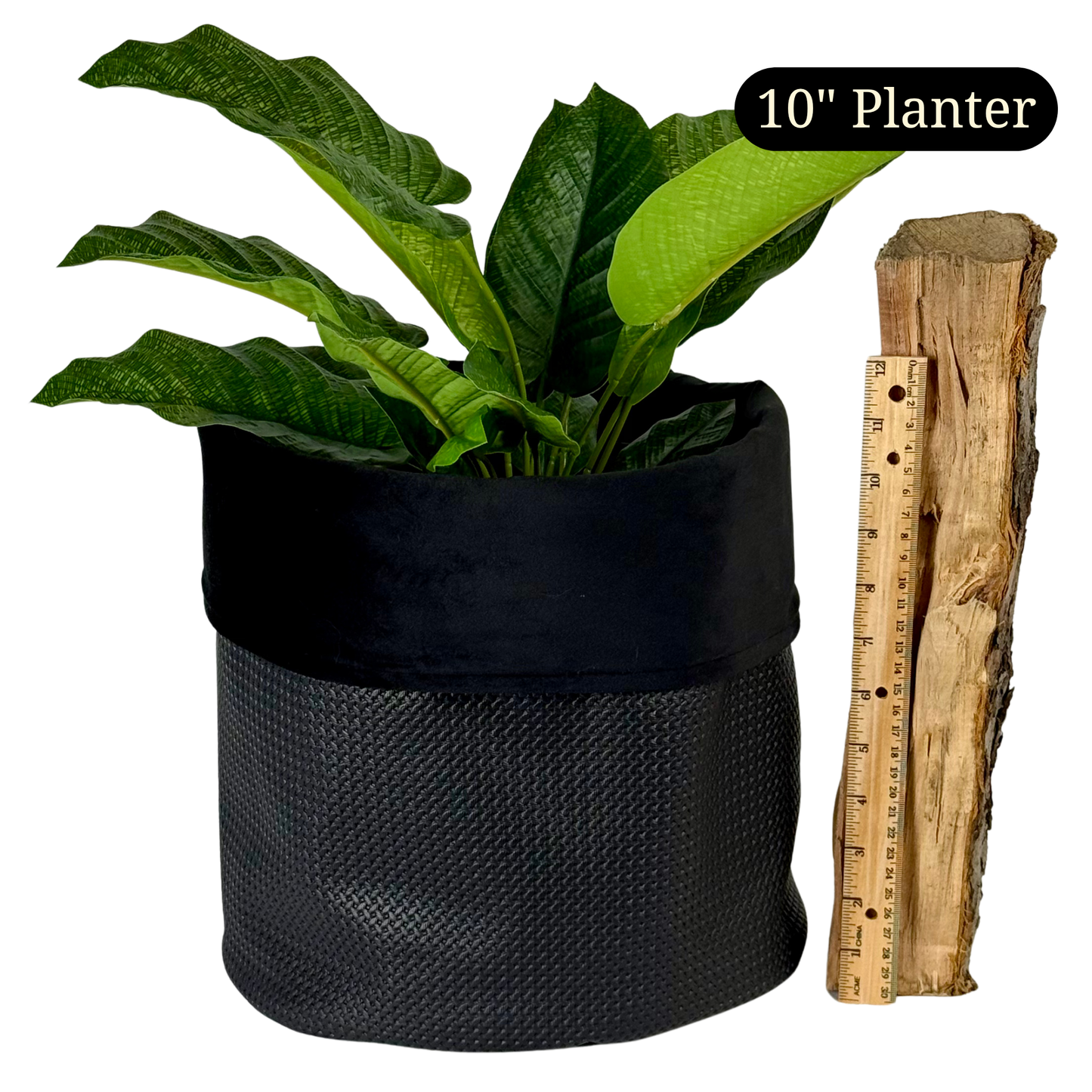 Black Beauty Leatherette Planter
