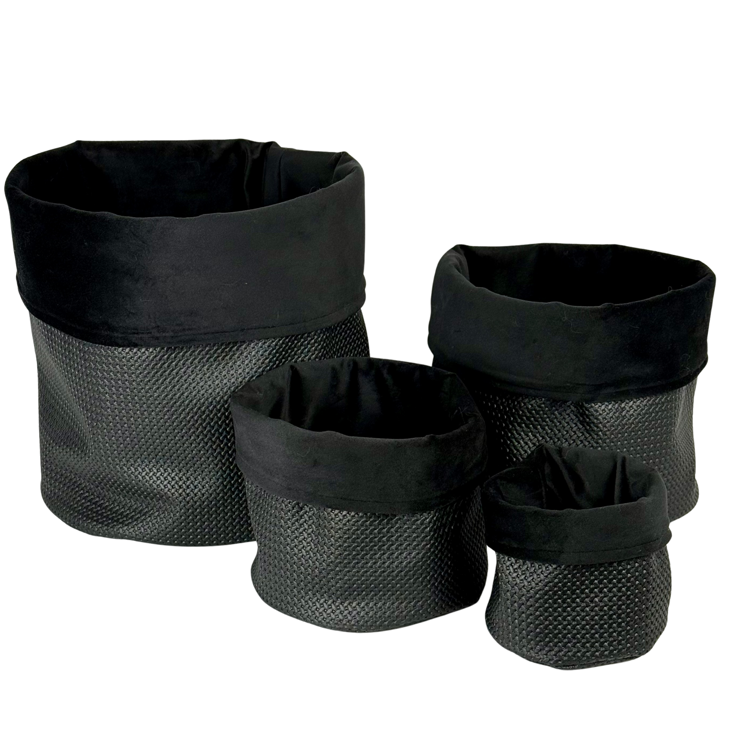 Black Beauty Leatherette Planter