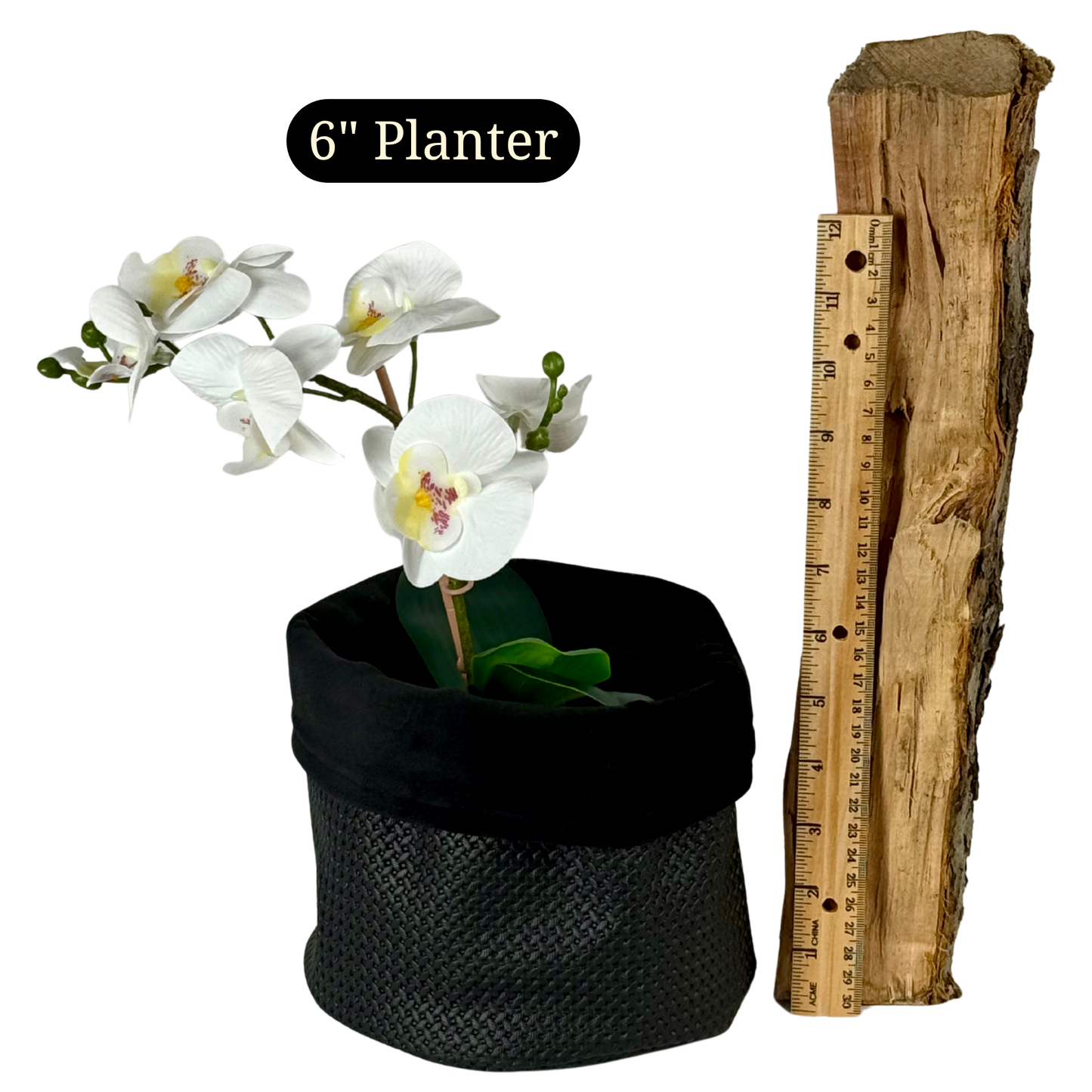 Black Beauty Leatherette Planter