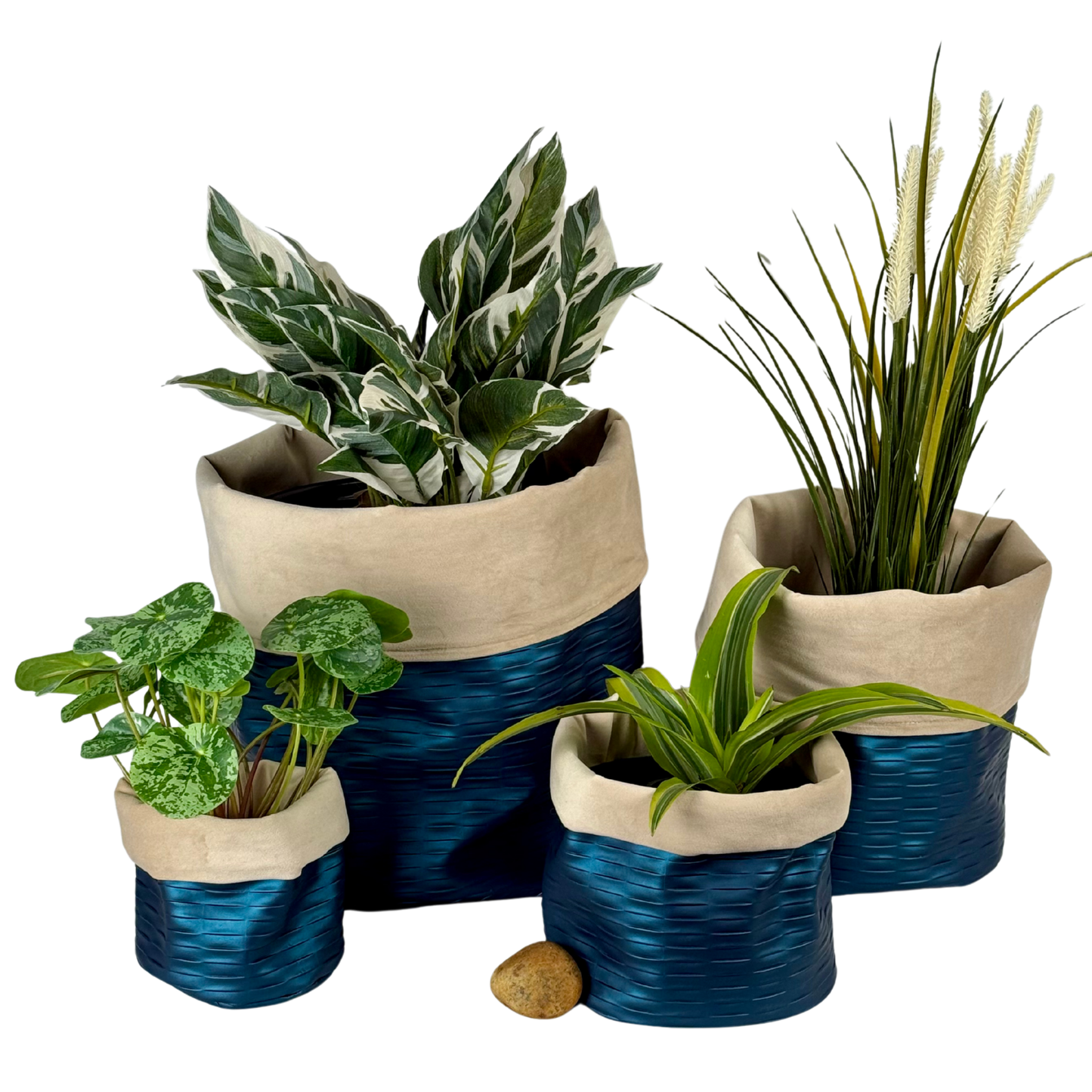 Blue Lagoon Leatherette Planter
