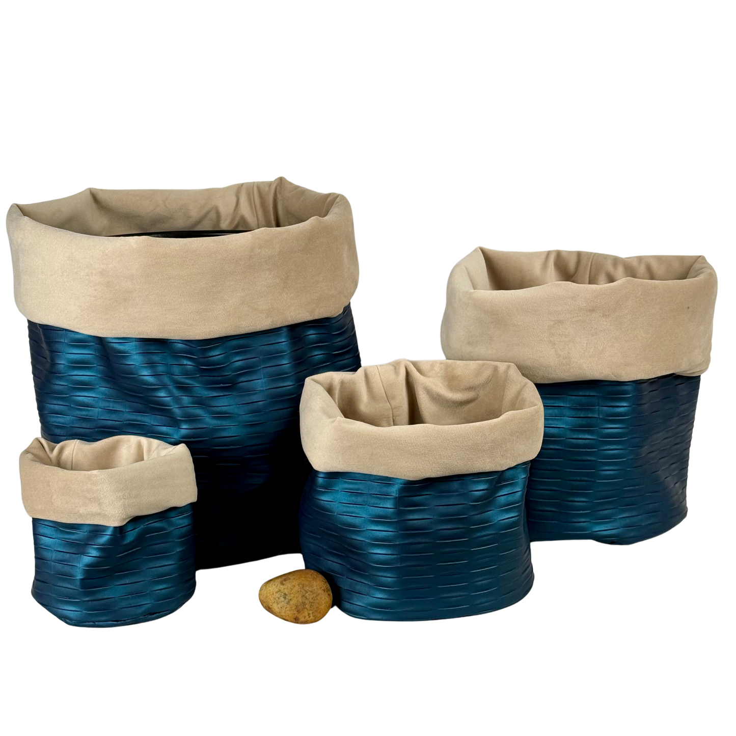 Blue Lagoon Leatherette Planter