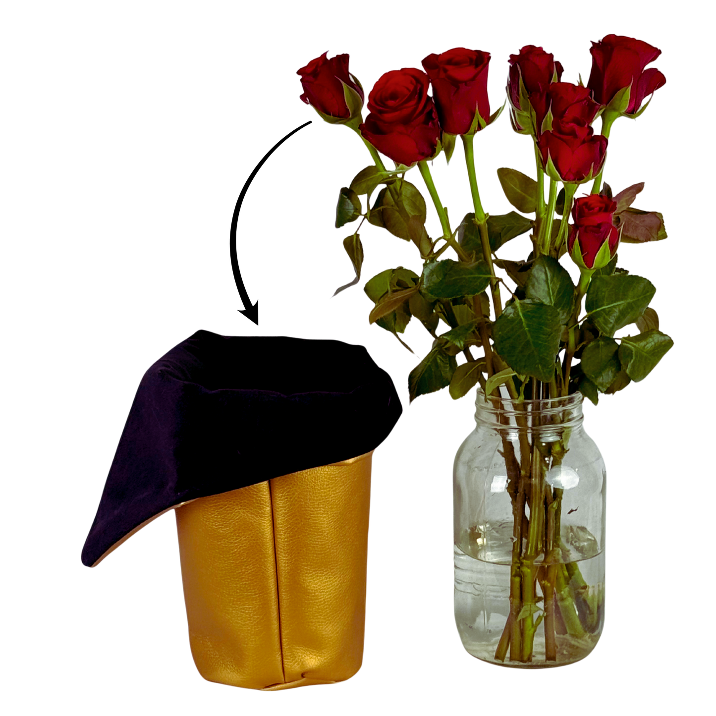 Shard Vase | Gold with Black