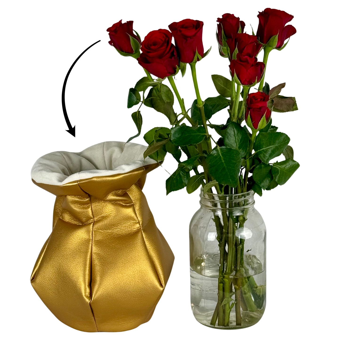 Bubble Vase | Gold with Cream